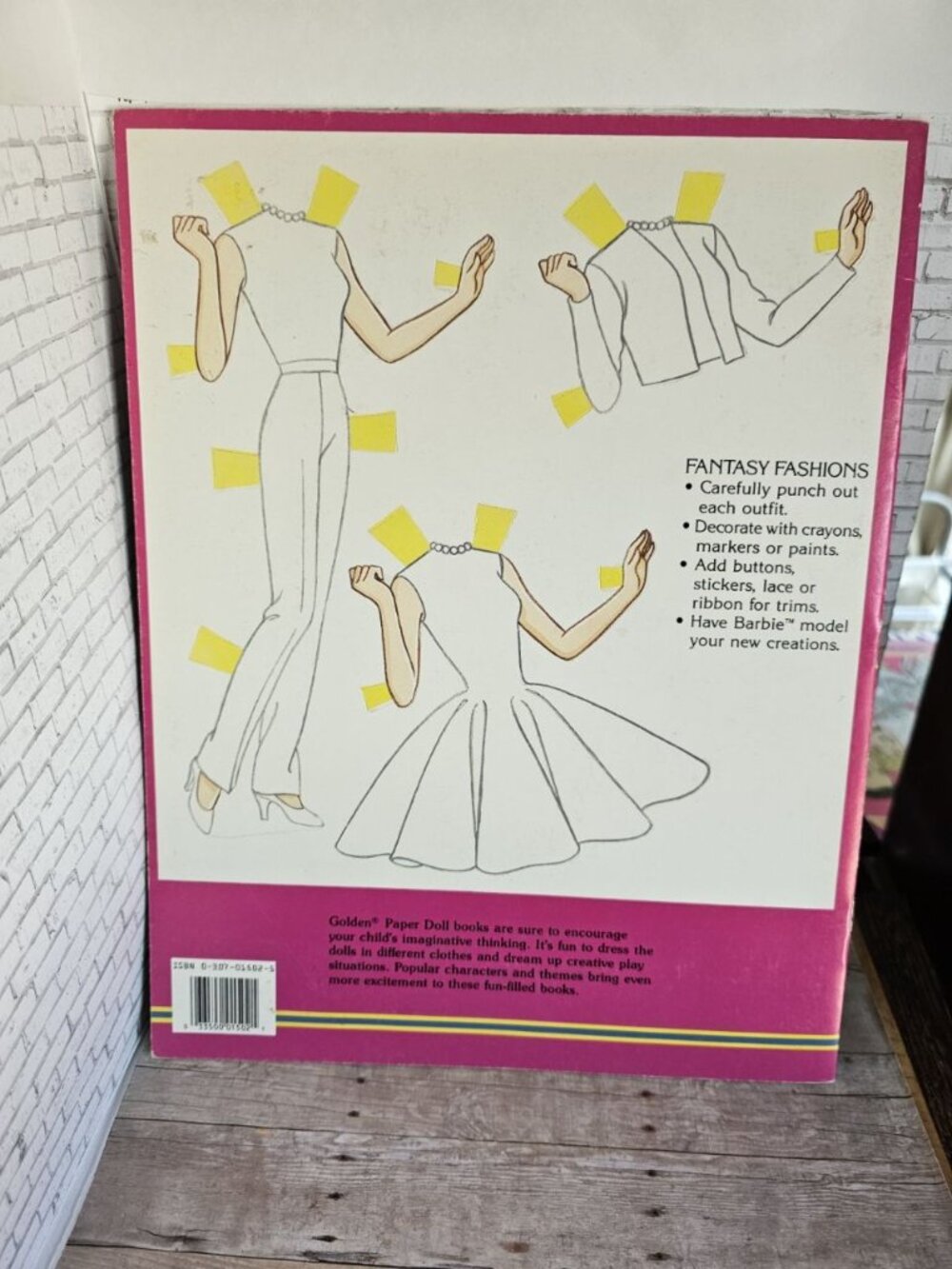 Vintage 1994 Barbie Fantasy Fashions paper doll book by Golden - Picture 2 of 3